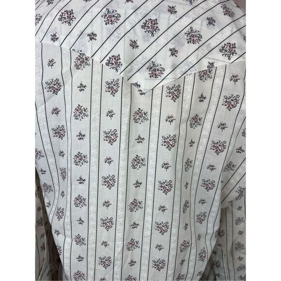 Vintage Floral Striped Ely Plains Pearl Snap - Picture 7 of 10